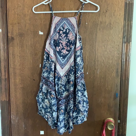 Women’s XS AE blue and pink flora summer dress - Picture 1 of 3